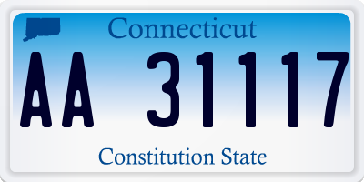 CT license plate AA31117