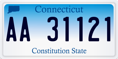 CT license plate AA31121