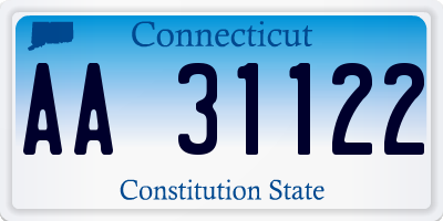 CT license plate AA31122