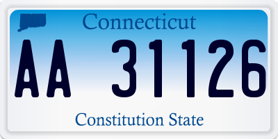 CT license plate AA31126