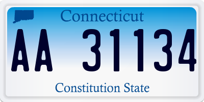 CT license plate AA31134