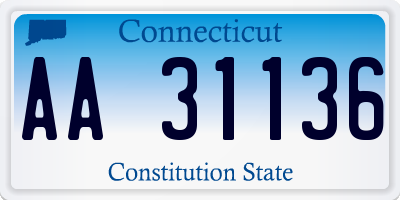 CT license plate AA31136