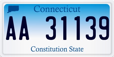 CT license plate AA31139