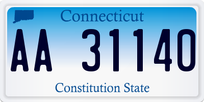 CT license plate AA31140