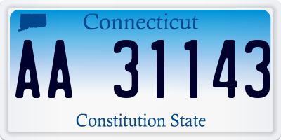 CT license plate AA31143