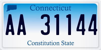 CT license plate AA31144