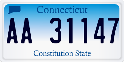 CT license plate AA31147