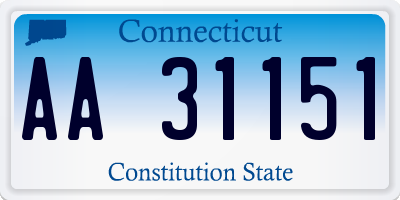 CT license plate AA31151