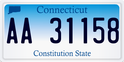 CT license plate AA31158