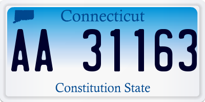 CT license plate AA31163