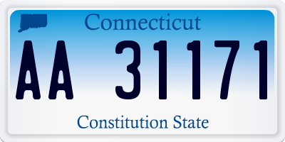 CT license plate AA31171