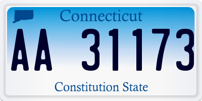 CT license plate AA31173