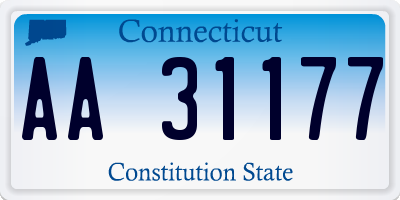 CT license plate AA31177