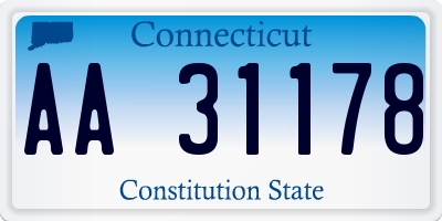 CT license plate AA31178