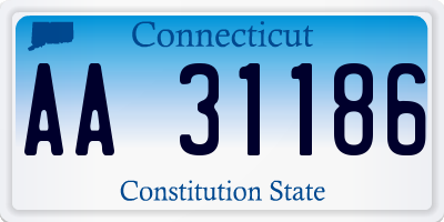 CT license plate AA31186