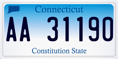 CT license plate AA31190