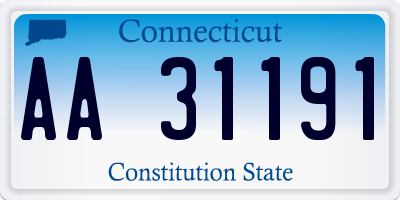 CT license plate AA31191