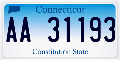 CT license plate AA31193