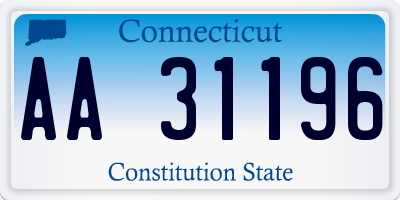 CT license plate AA31196