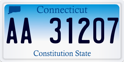 CT license plate AA31207