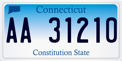 CT license plate AA31210