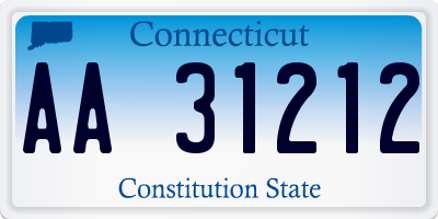 CT license plate AA31212