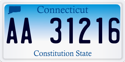 CT license plate AA31216