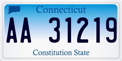 CT license plate AA31219