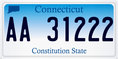 CT license plate AA31222