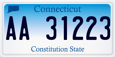CT license plate AA31223