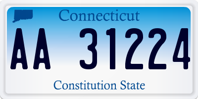 CT license plate AA31224