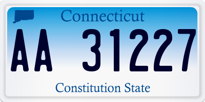 CT license plate AA31227