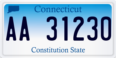 CT license plate AA31230