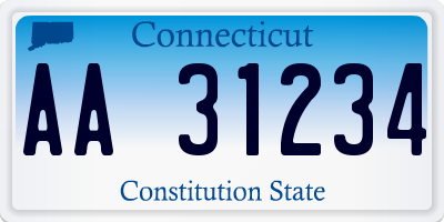 CT license plate AA31234