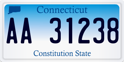 CT license plate AA31238
