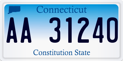 CT license plate AA31240