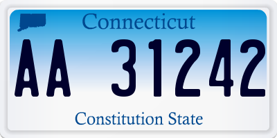 CT license plate AA31242