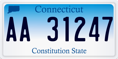CT license plate AA31247