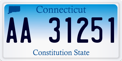 CT license plate AA31251