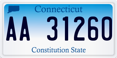 CT license plate AA31260