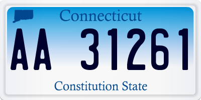 CT license plate AA31261