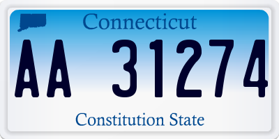 CT license plate AA31274