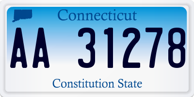 CT license plate AA31278