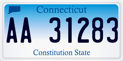 CT license plate AA31283