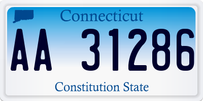 CT license plate AA31286