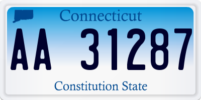 CT license plate AA31287