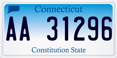 CT license plate AA31296