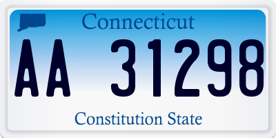 CT license plate AA31298