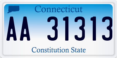 CT license plate AA31313