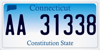 CT license plate AA31338